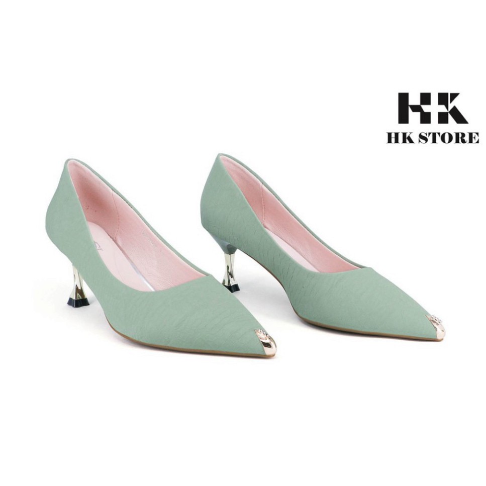 Giày công sở nữ ❤️ HK.STORE❤️ da bò dập vân hàng đẹp da cao cấp siêu đẹp kết hợp gót nhọn sang chảnh 5cm cực xinh xắn.