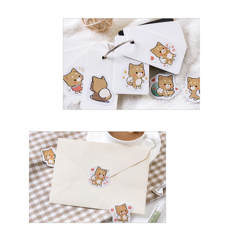 Sticker chủ đề Cún Xinh Và Vịt Vàng - Hộp 45 miếng dán trang trí sổ tay Bullet Journal - M067