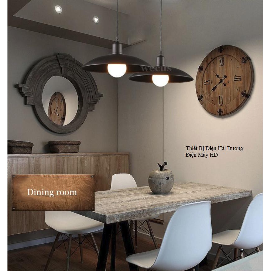 Chao đèn thả trang trí hình đĩa TN021 (Đen) - Tặng kèm bóng led 3w - Energy Green Lighting - Bảo hành 12 tháng