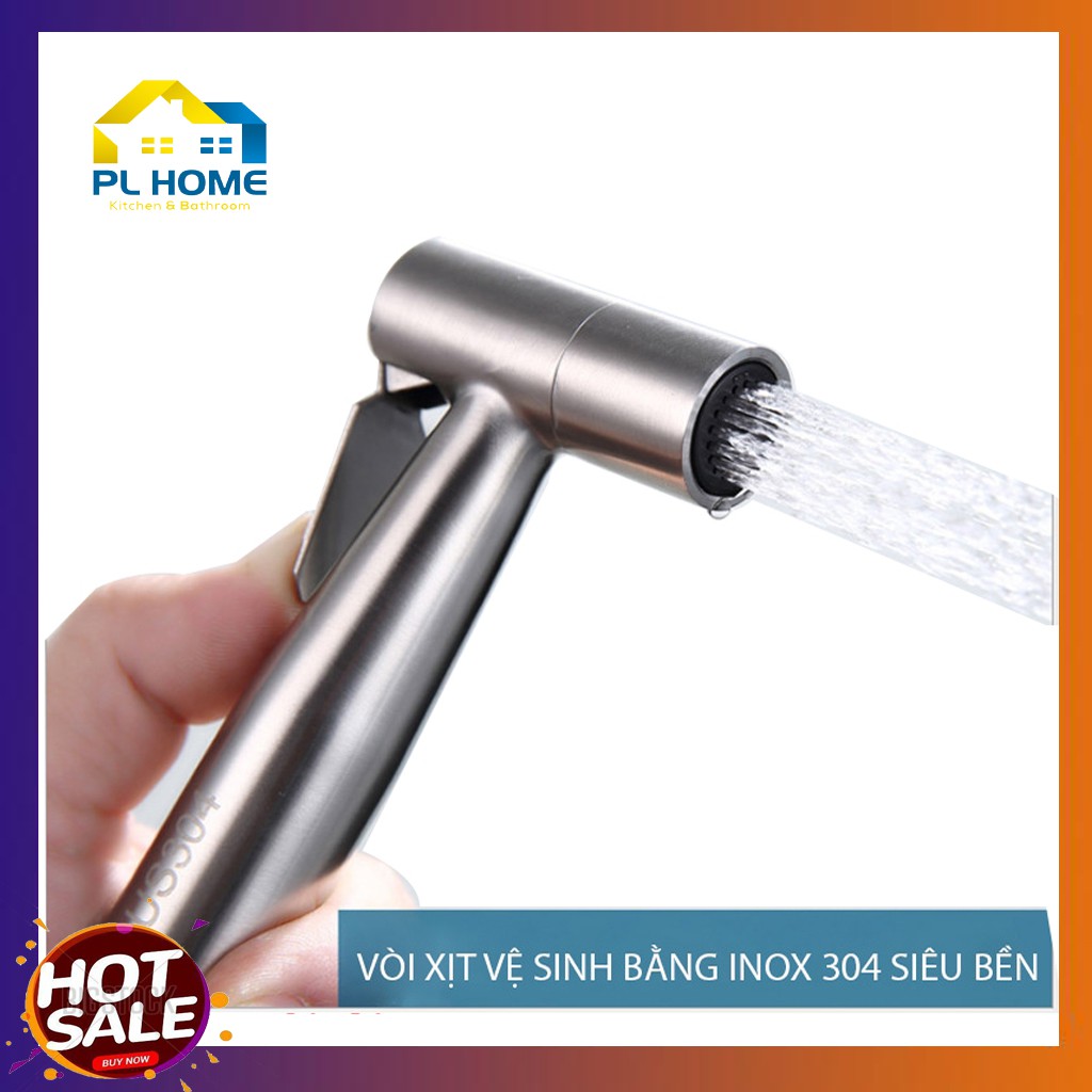 Vòi xịt vệ sinh bồn cầu inox 304 và dây và cài xịt