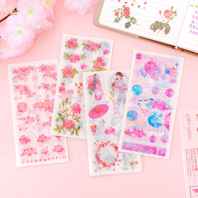 Set 6 Miếng Dán Giấy Trang Trí Họa Tiết Hoạt Hình Dễ Thương
