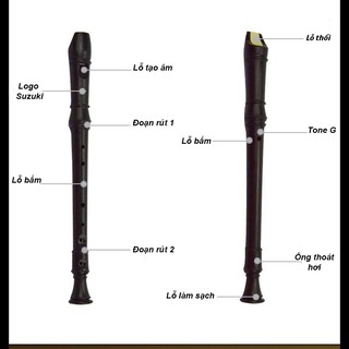 Sáo Recorder Soprano Suzuki SRG-405 German Style Key C