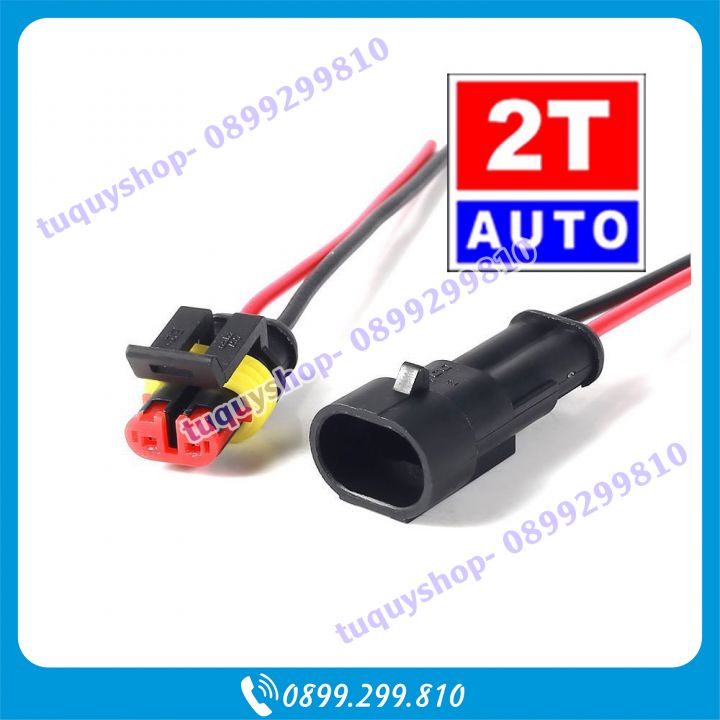 Giắc nối dây điện 2 chân chống nước dùng cho xe máy xe hơi ô tô, điện dân dụng 220v, SKU:179-1