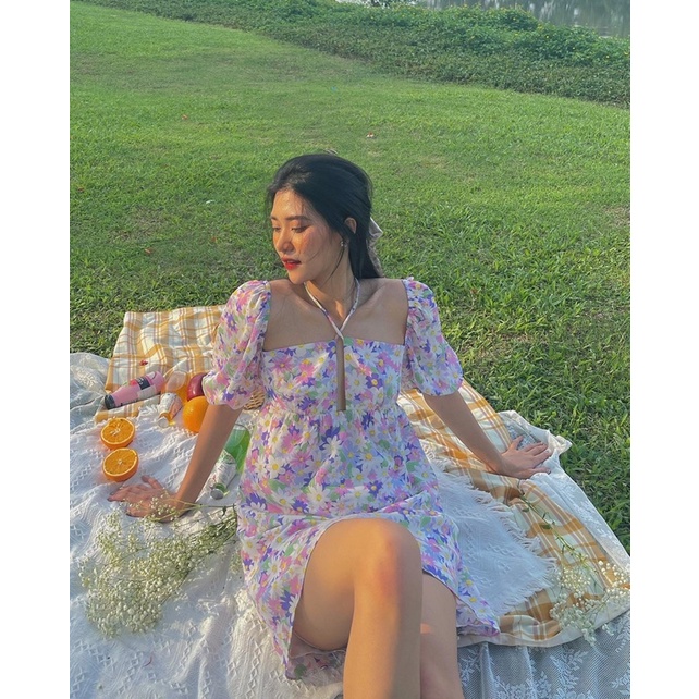 ĐẦM BABYDOLL THIẾT KẾ CUT OUT BUỘC CỔ FLOREST DRESS