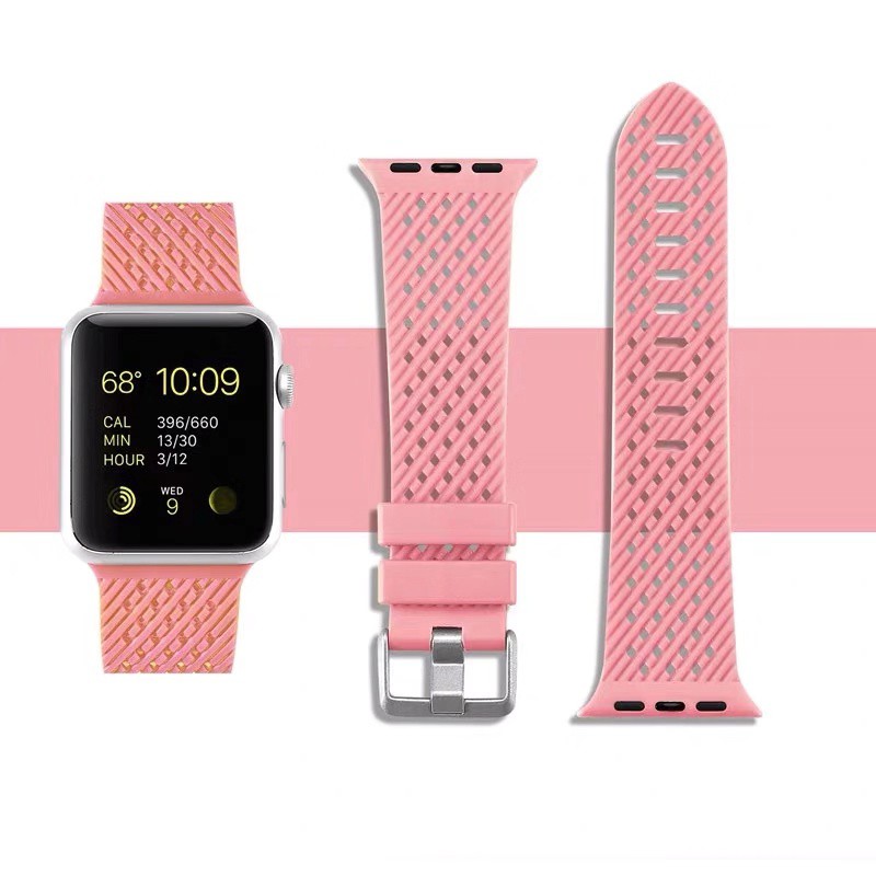 Dây Đeo Silicon Mềm Cho Đồng Hồ Thông Minh Apple Watch Series 6 / 5 / 4 / 3 / 2 / 1 / Se Kích Thước 38mm 40mm 42mm 44mm