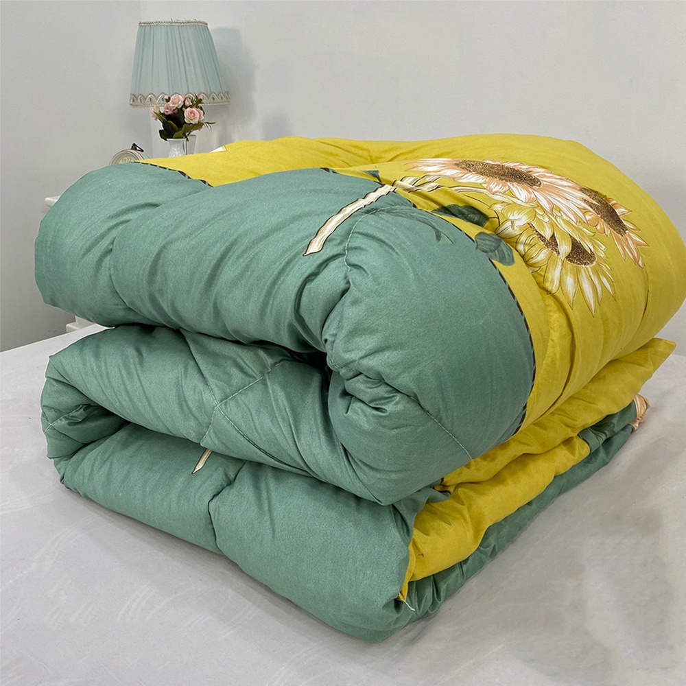 [ Chăn Phao ] Set 5 Món Bộ Chăn Phao Ga Gối Poly COTTON Chăn Bông chon mẫu [ Chăn phao + Ga chun + 2 Vỏ gối + Vỏ ôm ]