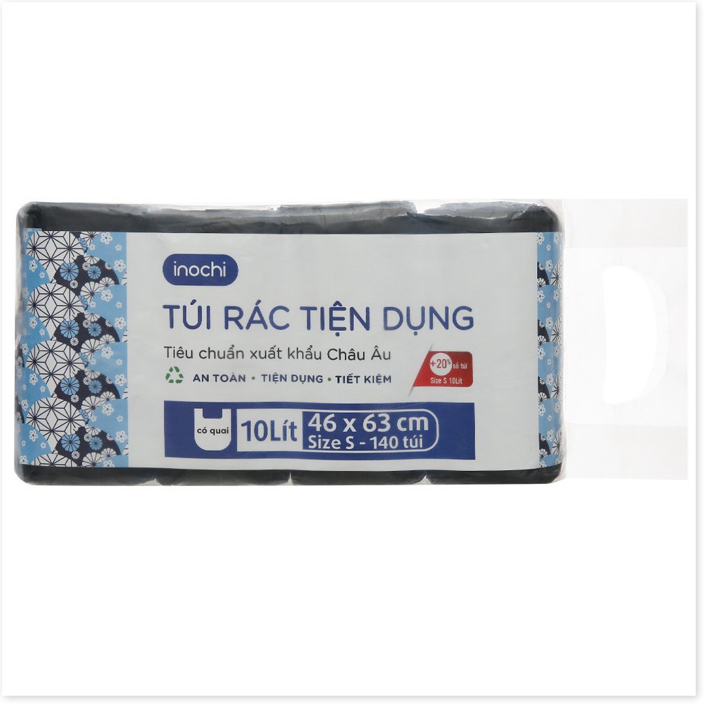 Lô 4 cuộn túi rác Inochi tiện dụng 10L