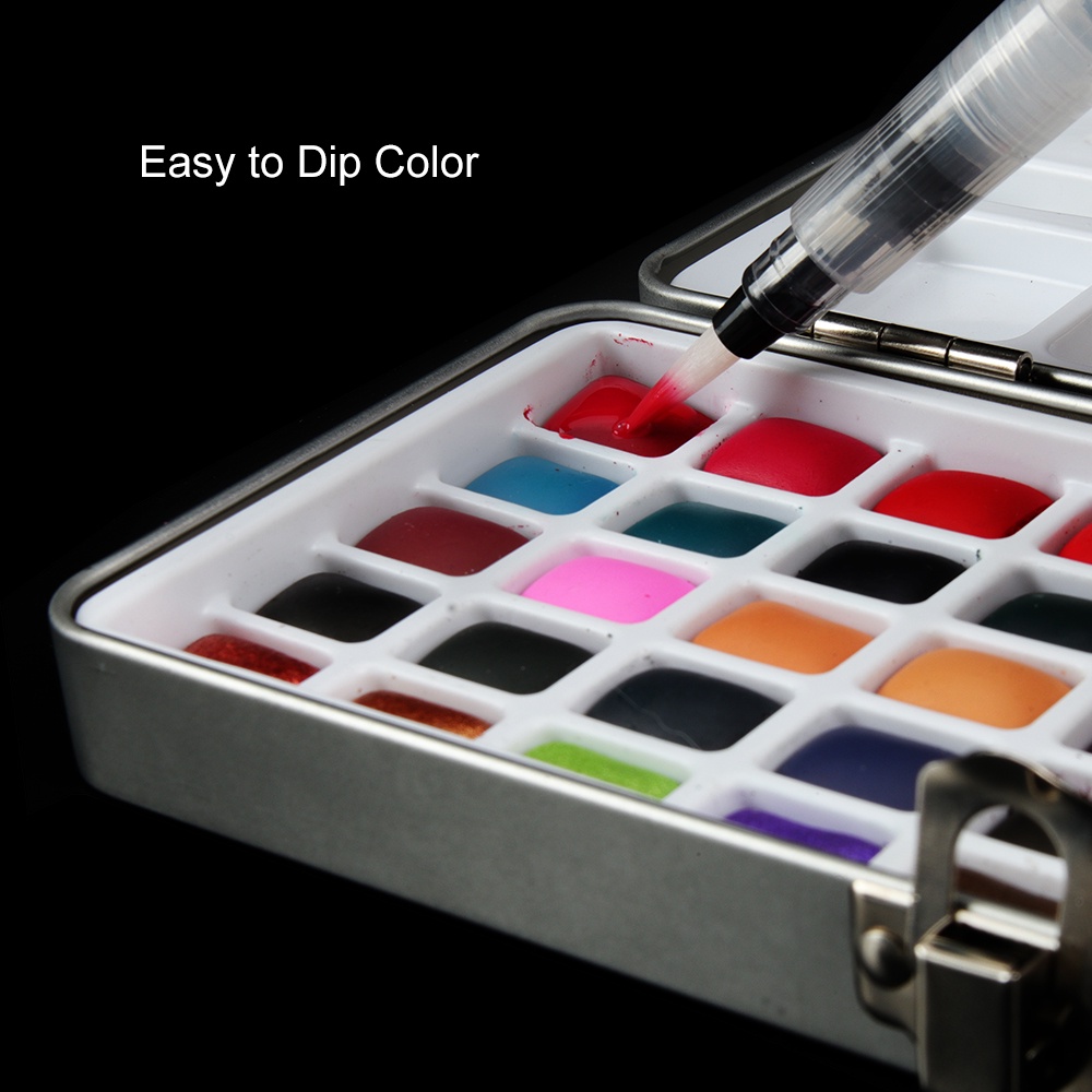 SeamiArt Watercolor Nail Art Set  50 Color Basic Nail Polish Brush 202 * 82 * 33mm