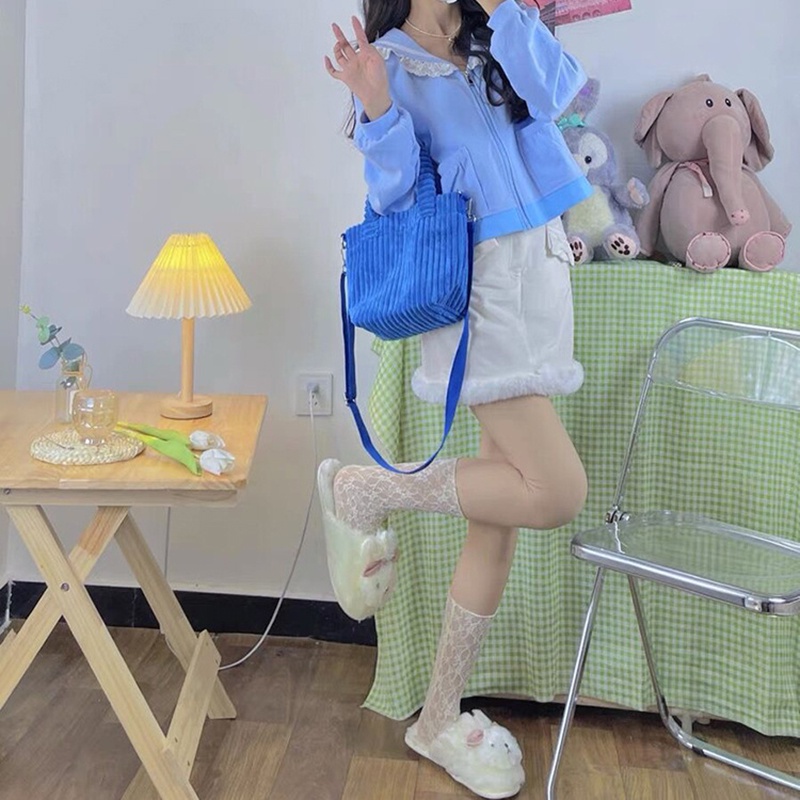 Túi Xách Bucket Vải Nhung Lông Thời Trang Thu Đông Mới 2021 Cho Nữ