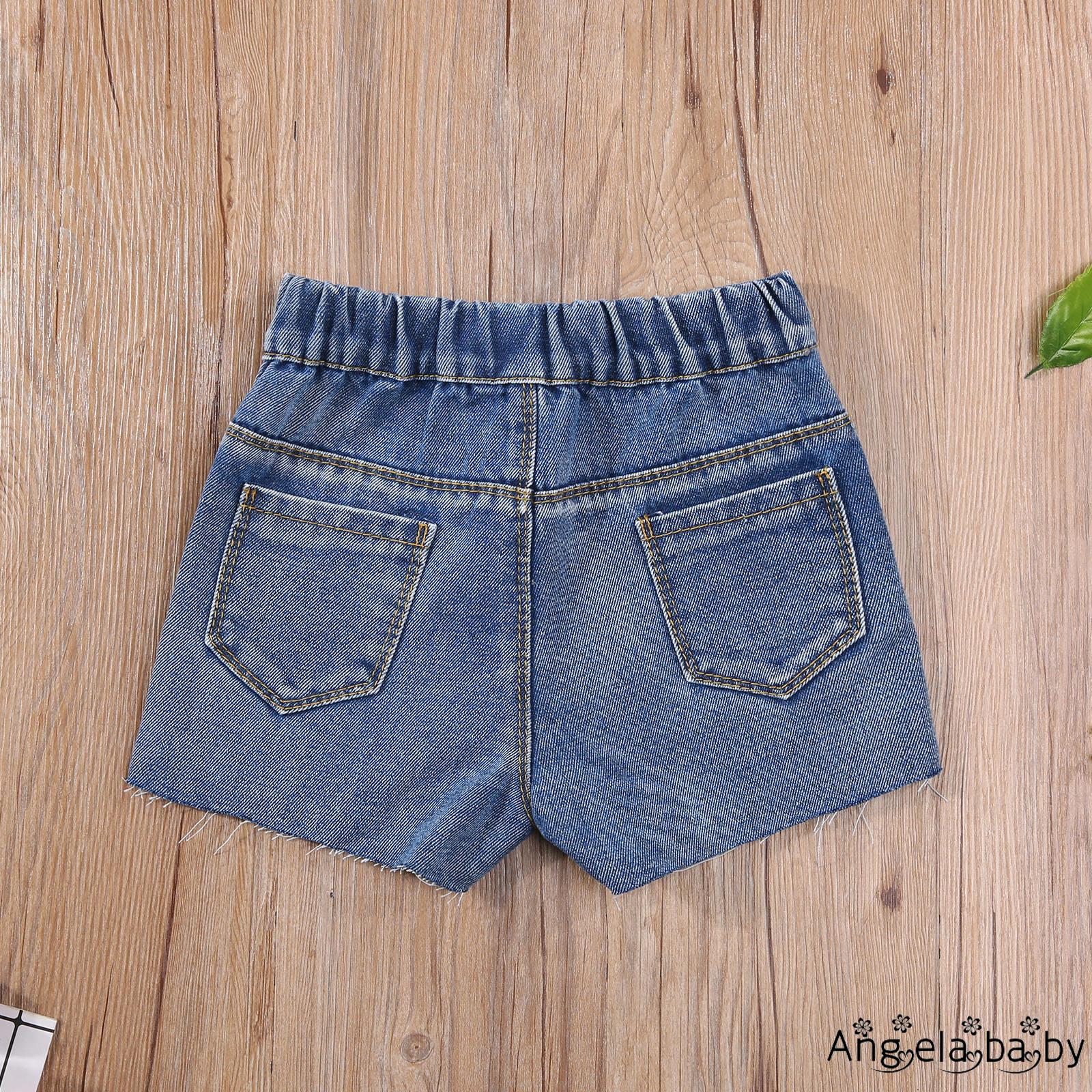 Quần Short Jeans Cá Tính Cho Bé Gái