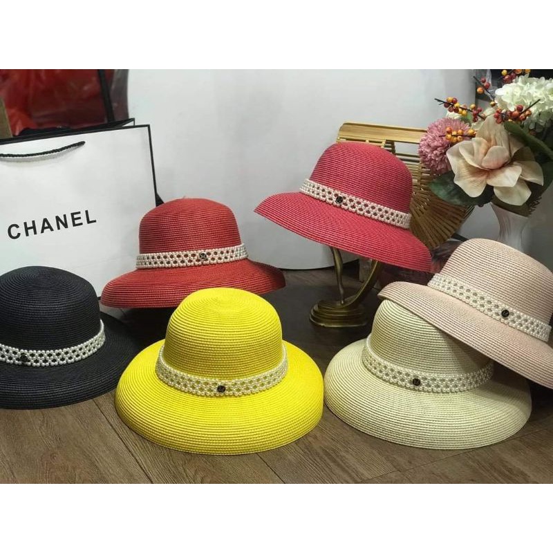 Mũ cói lồng đèn size vừa đai ngọc 3 hàng tag M đẹp miễn chê
