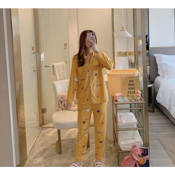 Đồ ngủ nữ tiểu thư pyjama tay dài - quần dài siêu đáng yêu | BigBuy360 - bigbuy360.vn