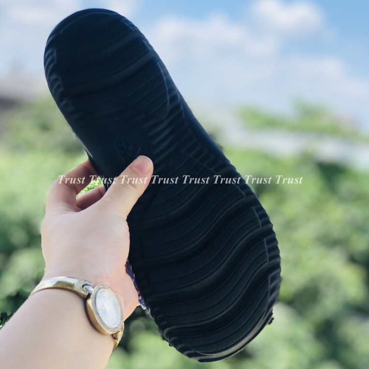 Dép Alphabounce ♥️FREESHIP +hộp♥️ quai ngang nam 3 lá đen chất xịn 1-1