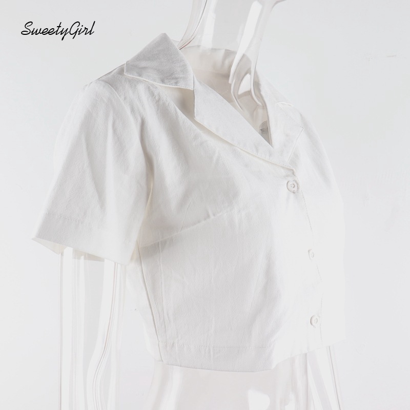 Áo Sơ Mi Lửng Ngắn Tay Màu Trơn Thời Trang Cho Nữ
