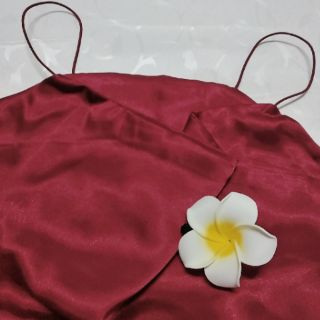 [thanh lý nghỉ bán] ÁO HAI DÂY PHI LỤA CỔ ĐỔ SANG CHẢNH