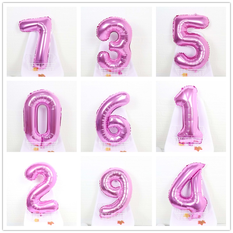1 Bong Bóng Khí Helium Kĩ Thuật Số Màu Vàng Hồng Kích Thước 32 &quot;Dùng Trang Trí Tiệc Sinh Nhật 0 1 2 3 4 5 6 7 8 9