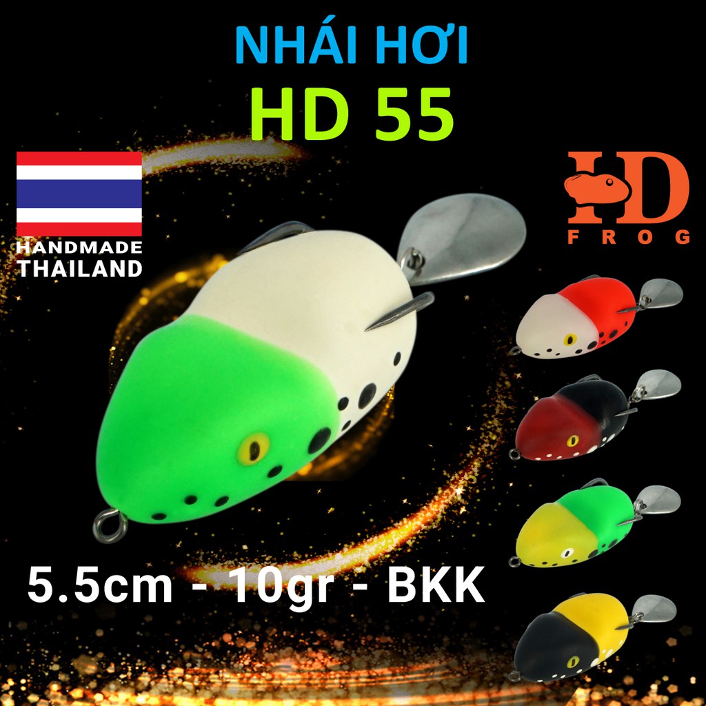 NHÁI HƠI HD55 - MỒI GIẢ THÁI LAN CÂU LURE CÁ LÓC GIÁ RẺ - 5.5CM/10GR