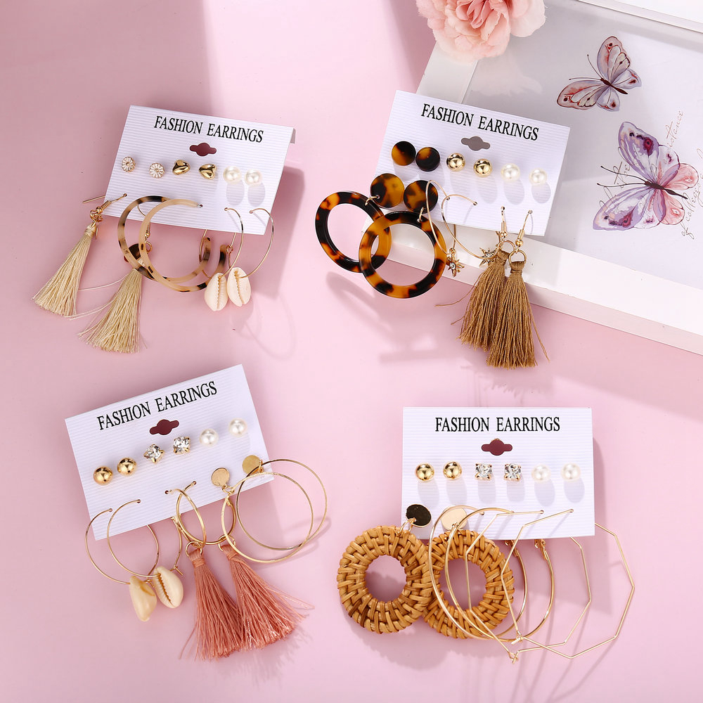 Bộ 37 cái bông tai phong cách sang trọng cho nữ