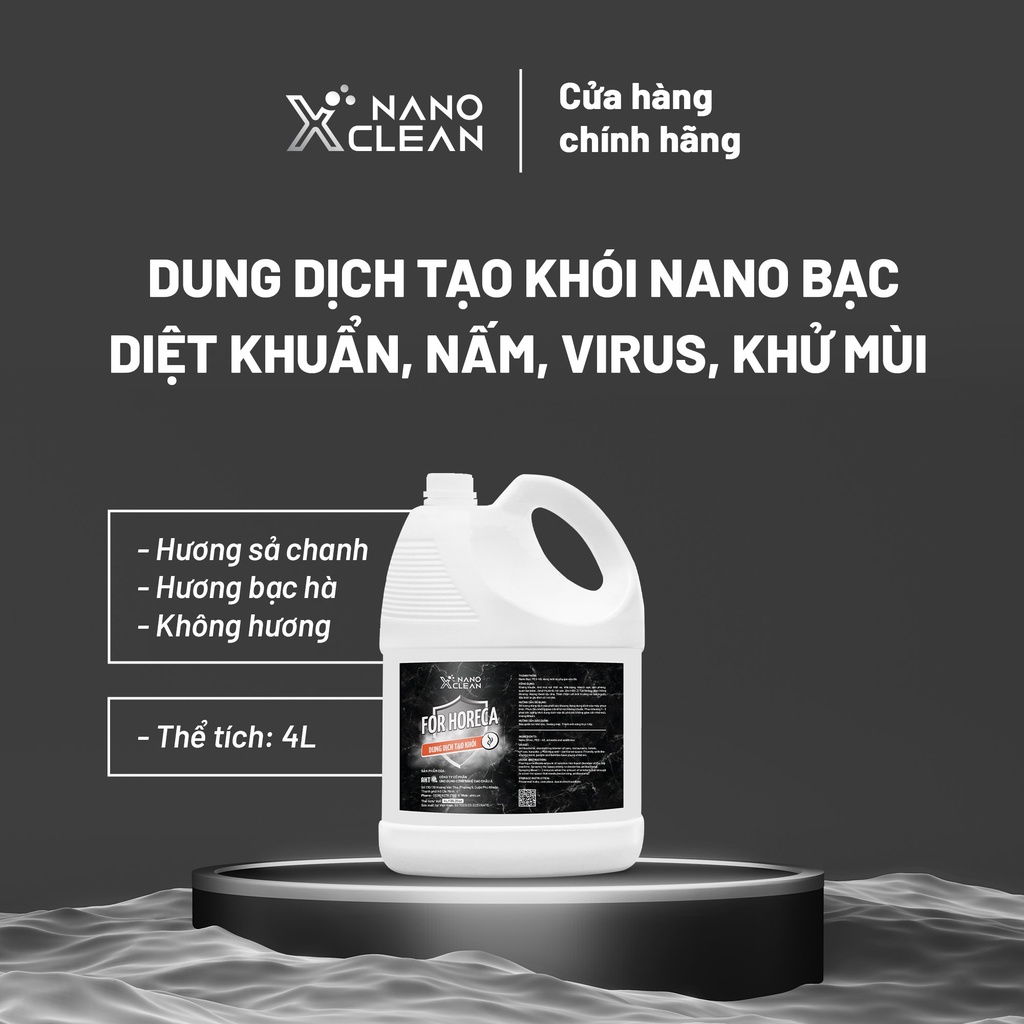 Nano bạc diệt khuẩn tạo khói Nano Xclean For Horeca 5L/4L - Phun khói diệt khuẩn khử mùi hôi nhà hàng, ô tô, phòng kín