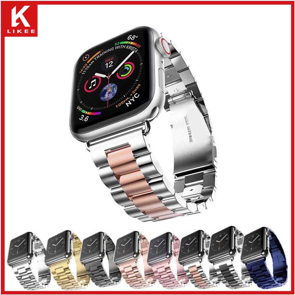Dây Đồng Hồ Bằng Thép Không Gỉ 38mm 44mm 42mm 41mm 45mm Dành Cho IWatch Series 7 se 6 5 4 3 38mm