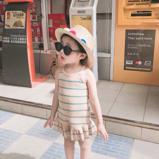 Đầm Công Chúa Hai Dây Thời Trang Mùa Hè Hàn Quốc Cho Bé Gái