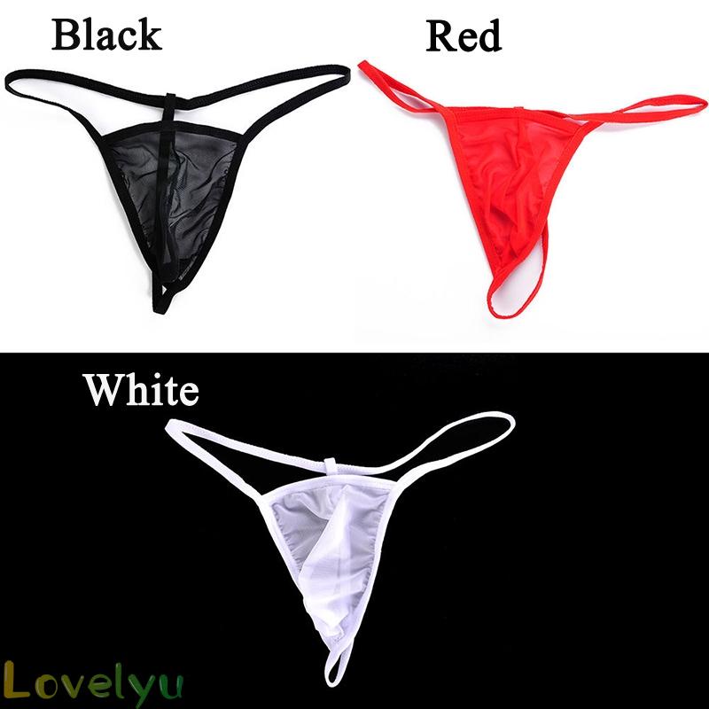 ◀READY▶3pcs male sexy underwear Men G-string Thongs Mesh Underwear T-back Briefs Bikini Underpants Spandex# Good Quality