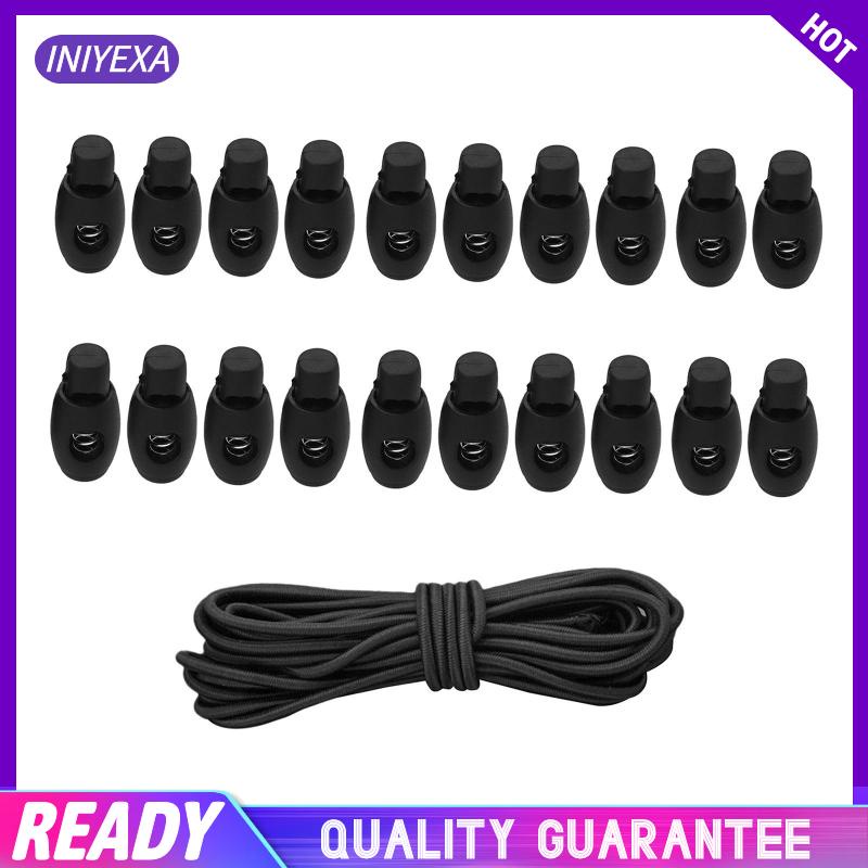 Set 20 Dụng Cụ Chặn Dây Lò Xo + Dây Co Giãn 10ft Cho Dây Rút / Quần Áo / Ba Lô / Túi Xách