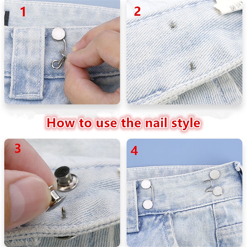 Nút Quần Jean Bằng Kim Loại Điều Chỉnh Được Tiện Dụng