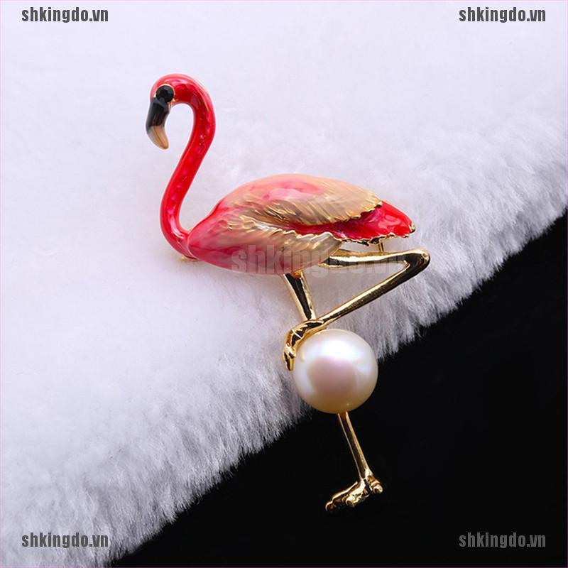 Trâm Cài Áo Hình Chim Hồng Hạc