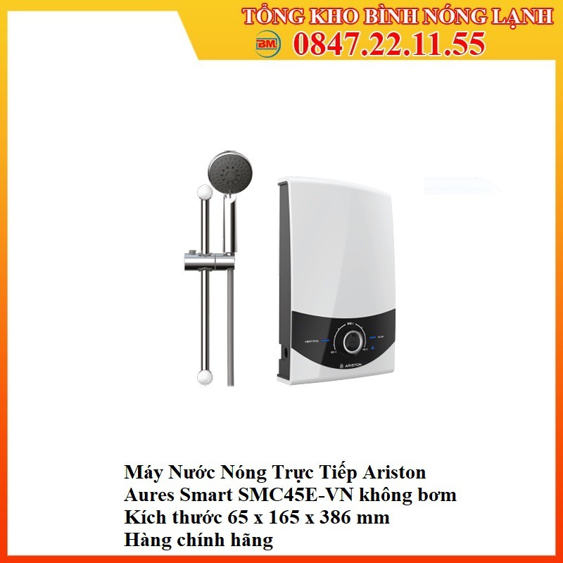 Máy Nước Nóng Trực Tiếp Ariston Aures Smart SMC45E-VN không bơm