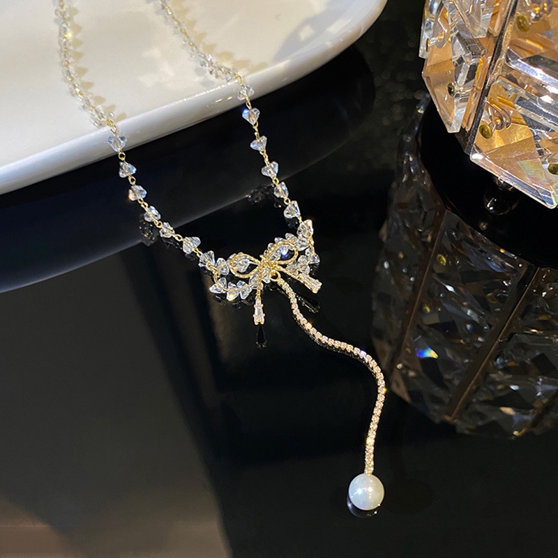 Mặt Vòng cổ Hình Nơ Đính Pha Lê Phong Cách Thời Trang 2022