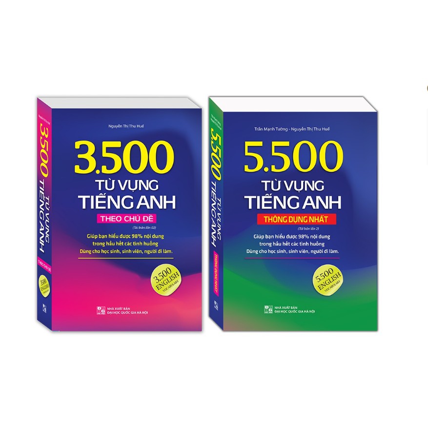 Sách - Combo 5500 từ vựng tiếng Anh thông dụng nhất và 3500 từ vựng tiếng Anh theo chủ đề (bản màu)