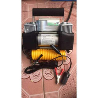 Bơm lốp ô tô 2 xilanh công suất cao ( có hộp + bộ dụng cụ 12 DVC ( đồng hồ điện tử )).