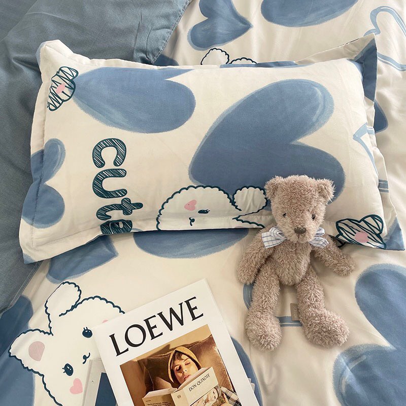 [RẺ VÔ ĐỊCH] Bộ chăn ga gối , drap giường chất cotton poly họa tiết nhưng chú cá