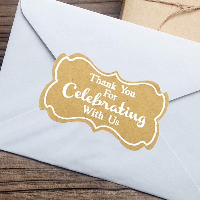 500 Nhãn Dán Chữ Thank You for Celebrating with Us Trang Trí Bao Lì Xì Năm Mới