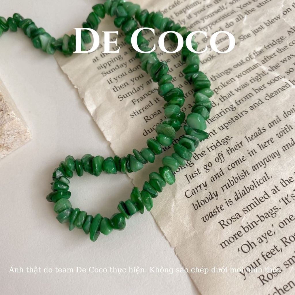 Vòng cổ choker đá xanh ngọc lục bảo Graval decoco