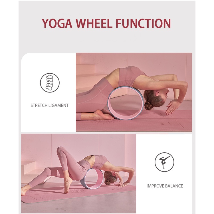 Vòng Tập YogaWheel Có Hoa Văn PU Cao Cấp 32x13cm