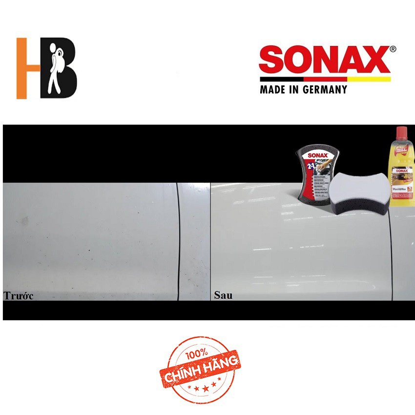 [ 313341 ] Nước rửa xe 2:1 SONAX Wash &amp; Wax (Rửa &amp; Wax bóng sơn) 1 Lít  313341