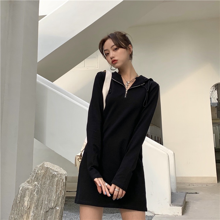 Đầm Hoodie Thiết Kế Đơn Giản Thời Trang Theo Phong Cách Hàn Quốc Cho Nữ