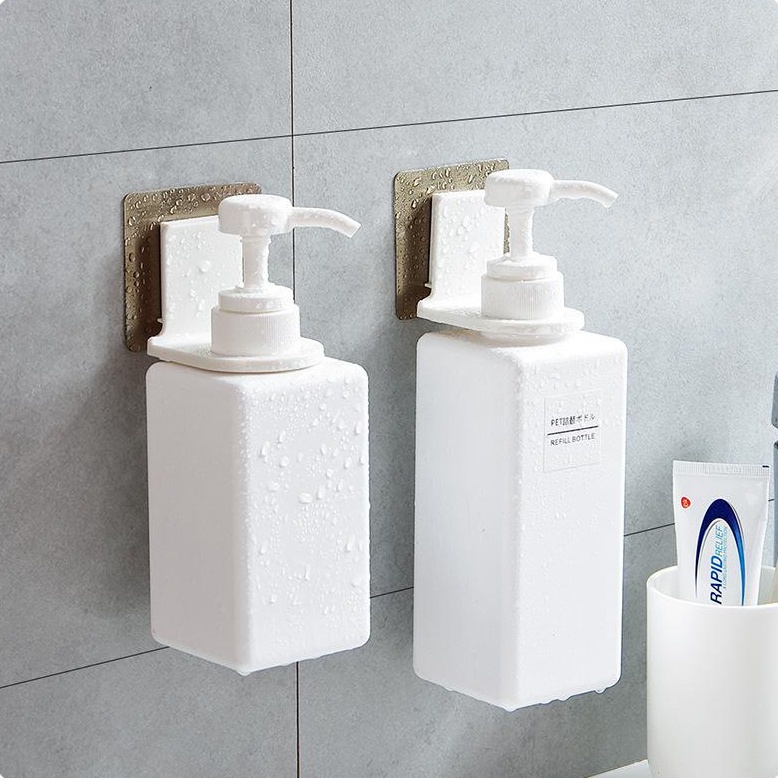 Móc dán tường treo bình rửa tay, sữa tắm, dầu gội có vòi