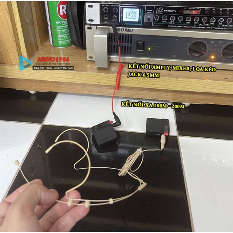 Micro không dây Đeo tai màu da hạt gạo Relacart Mipassport Mi1 Mi2 2.4G Micro Không Dây Di Động kết nối amply loa kéo