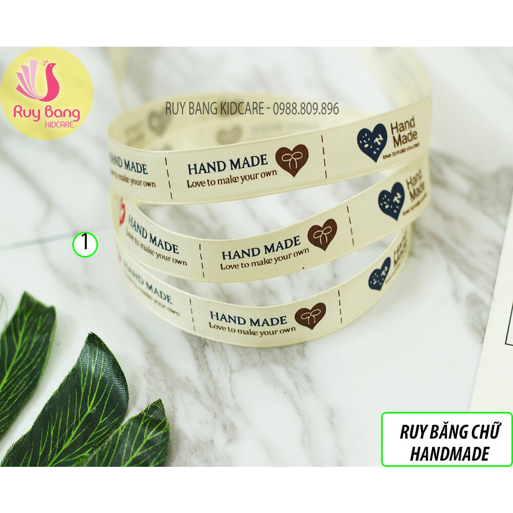 Ruy băng chữ HANDMADE ( cuộn 5m)