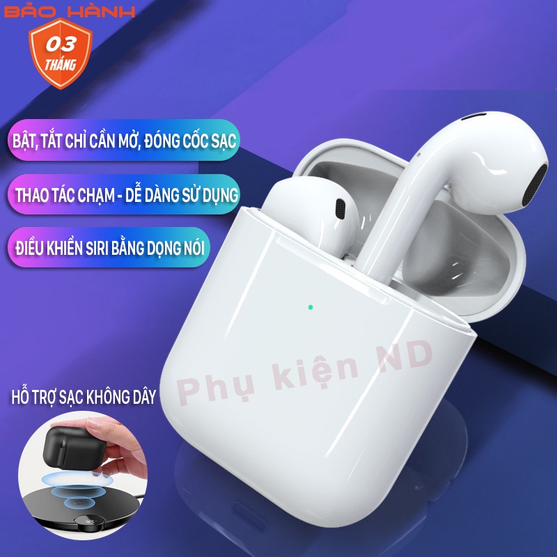 Tai Nghe Bluetooth Aq 2 Không Dây Có Mic Tọa Đàm -Sạc Nhanh Không Dây - Định Vị - Đổi Tên Dùng Cho Các Loại ĐT và Laptop