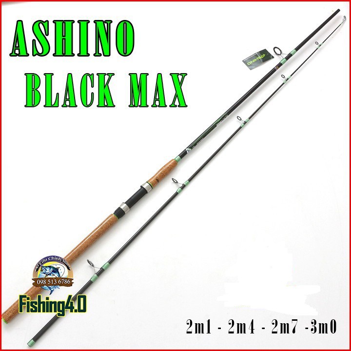 Cần Câu 2 Khúc ASHINO BLACK MAX  cán gỗ Cacbon-cần câu cacbon cán gỗ 2 khúc