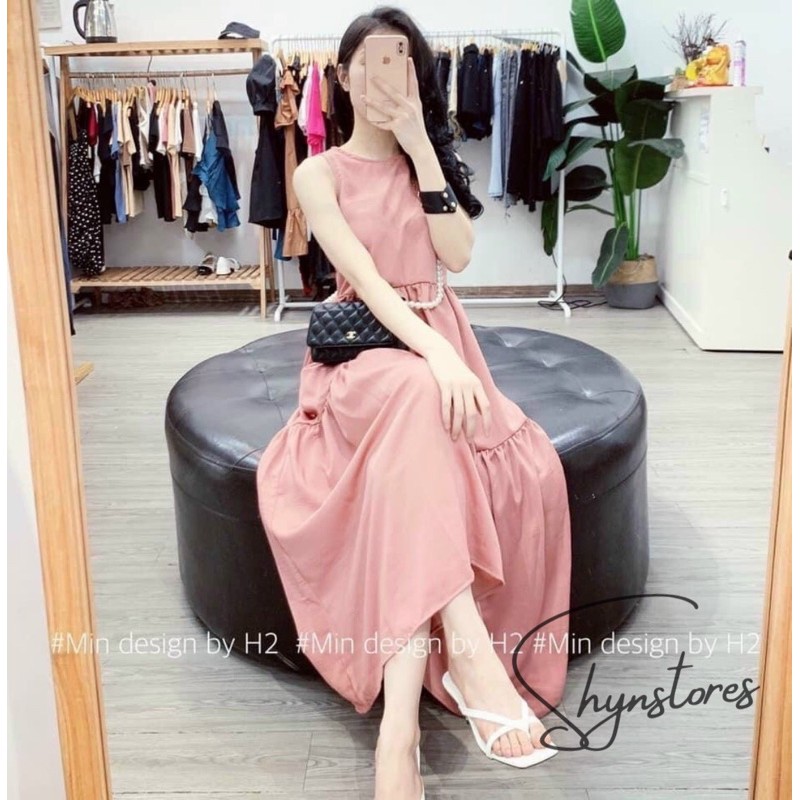 Đầm babydoll nữ Shynstores - đầm suông nữ sát nách 3 tầng vải thô dáng dài 1m2 freeship