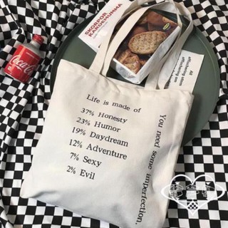 HT81 -  TÚI TOTE life is có khoá kéo