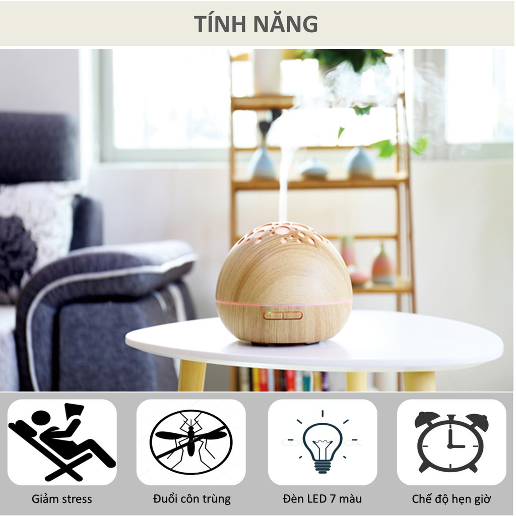 Máy khuếch tán tinh dầu hơi nước siêu âm trứng rồng tạo hương thơm phun sương khử mùi giảm nhiệt độ thanh lọc không khí