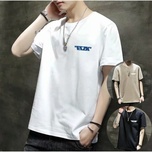 Triple A💕Korean version of the 2021 new short-sleeved T-shirt men's trend slim bottoming shirt youth plus size round neck t-shirt trend