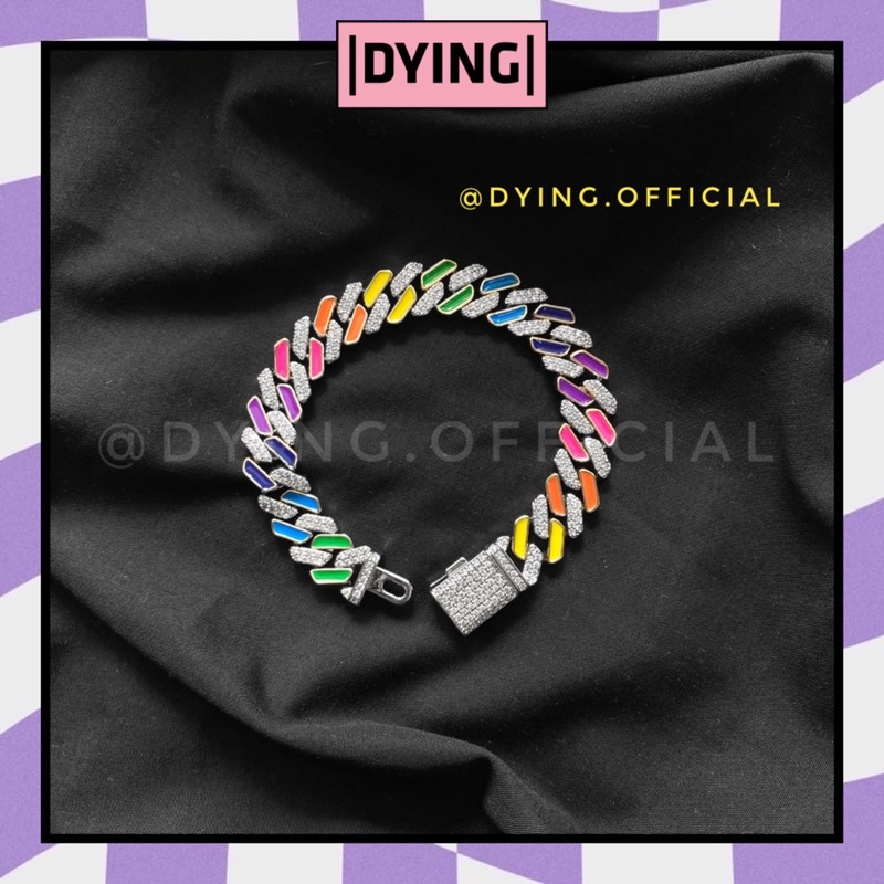 Vòng Tay CUBAN Đủ Màu Sắc Cầu Vồng Phong Cách HIPHOP
