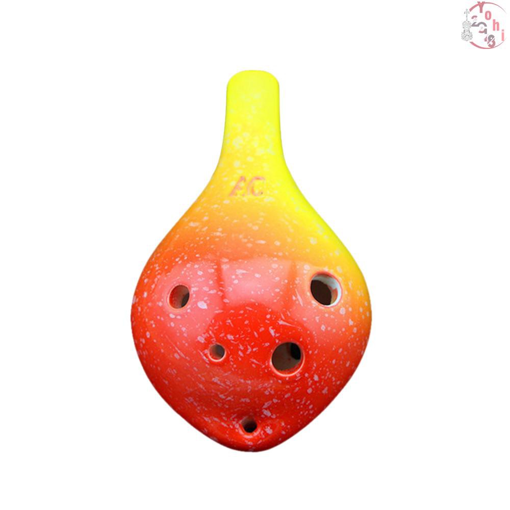 Sáo Ocarina 6 lỗ từ gốm sứ có dây đeo dành cho người yêu âm nhạc